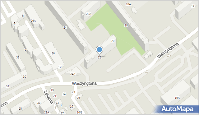 Białystok, Waszyngtona Jerzego, 22, mapa Białegostoku