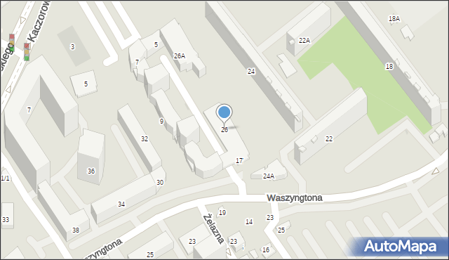 Białystok, Waszyngtona Jerzego, 26, mapa Białegostoku