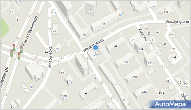 Białystok, Waszyngtona Jerzego, 27, mapa Białegostoku