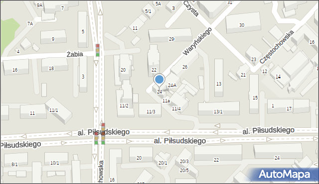 Białystok, Waryńskiego Ludwika, 24, mapa Białegostoku