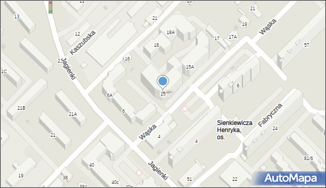Białystok, Wąska, 15, mapa Białegostoku