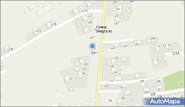 Bibice, Warszawska, 105, mapa Bibice