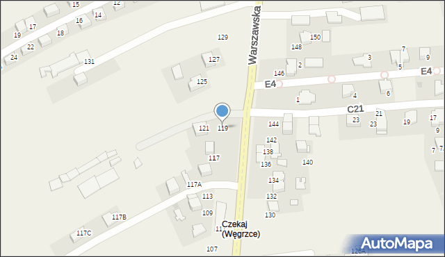 Bibice, Warszawska, 119, mapa Bibice