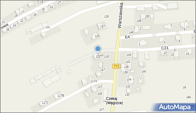 Bibice, Warszawska, 121, mapa Bibice