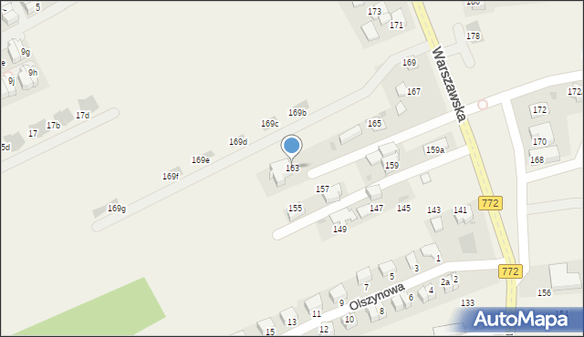 Bibice, Warszawska, 163, mapa Bibice