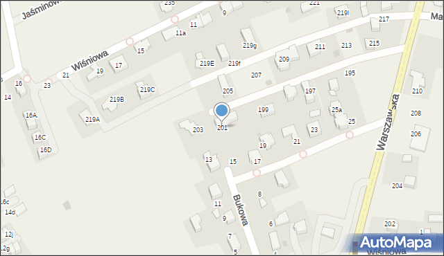Bibice, Warszawska, 201, mapa Bibice