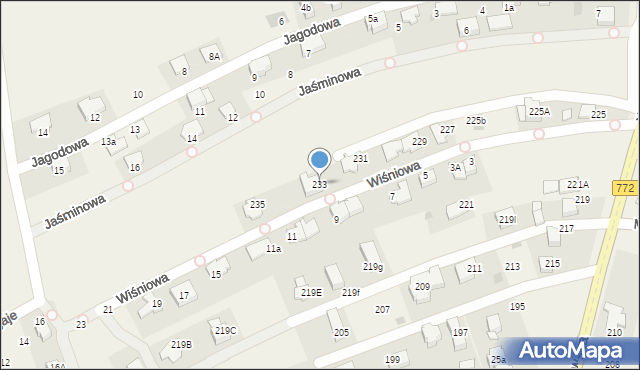 Bibice, Warszawska, 233, mapa Bibice