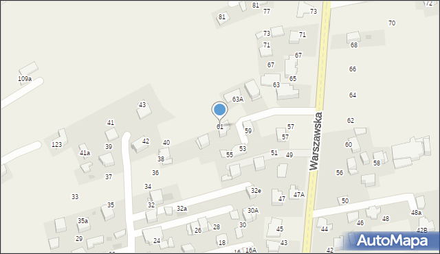 Bibice, Warszawska, 61, mapa Bibice