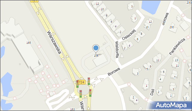 Bielawa, Warszawska, 106, mapa Bielawa