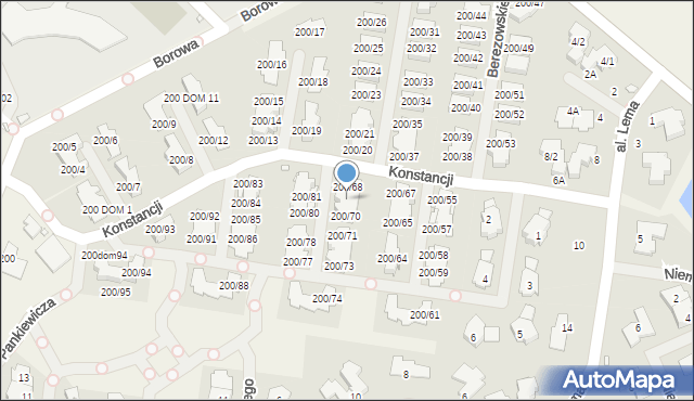 Bielawa, Warszawska, 200/69, mapa Bielawa