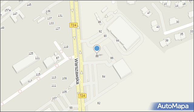 Bielawa, Warszawska, 88, mapa Bielawa