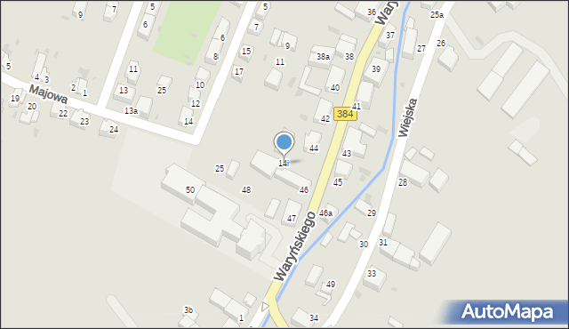 Bielawa, Waryńskiego Ludwika, 14i, mapa Bielawa