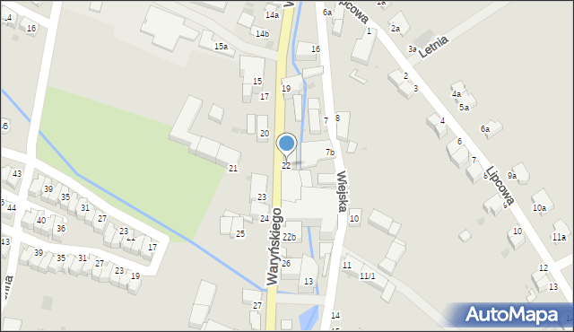 Bielawa, Waryńskiego Ludwika, 22, mapa Bielawa