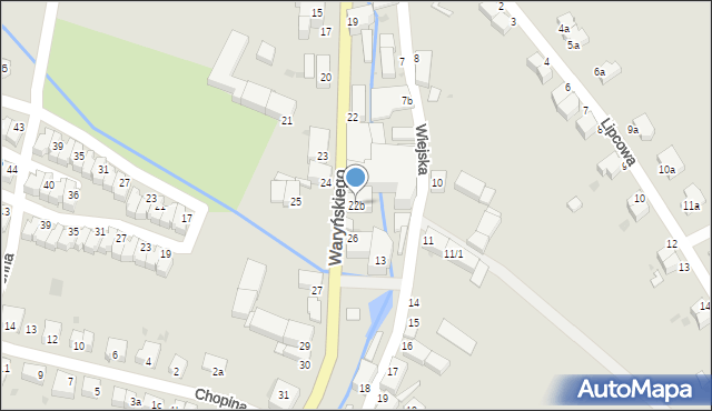 Bielawa, Waryńskiego Ludwika, 22b, mapa Bielawa