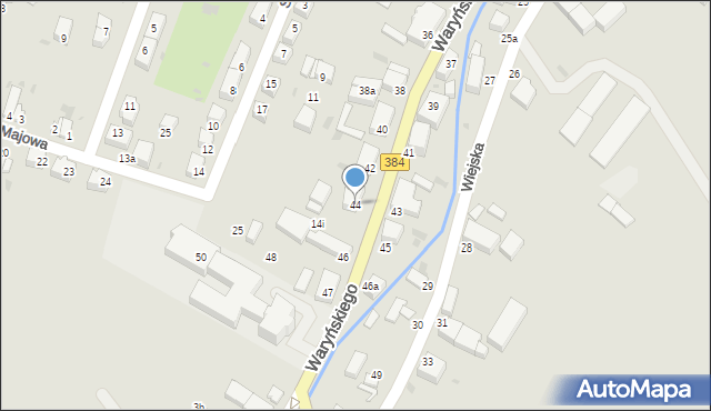 Bielawa, Waryńskiego Ludwika, 44, mapa Bielawa