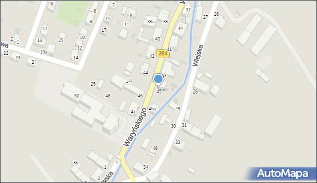 Bielawa, Waryńskiego Ludwika, 45, mapa Bielawa