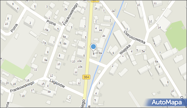 Bielawa, Waryńskiego Ludwika, 8, mapa Bielawa