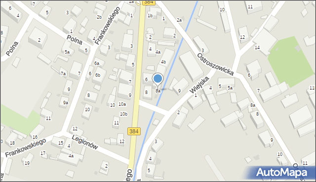 Bielawa, Waryńskiego Ludwika, 8a, mapa Bielawa