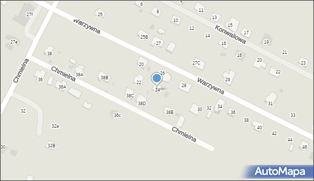 Bielsk Podlaski, Warzywna, 24, mapa Bielsk Podlaski