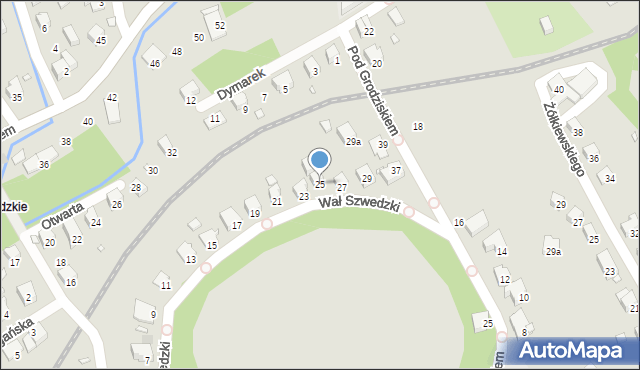 Bielsko-Biała, Wał Szwedzki, 25, mapa Bielsko-Białej