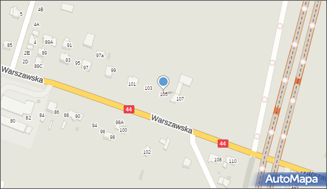 Bieruń, Warszawska, 105, mapa Bieruń