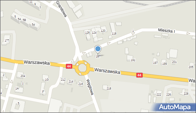 Bieruń, Warszawska, 187, mapa Bieruń