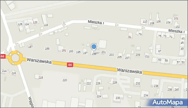 Bieruń, Warszawska, 199, mapa Bieruń