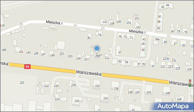 Bieruń, Warszawska, 209, mapa Bieruń
