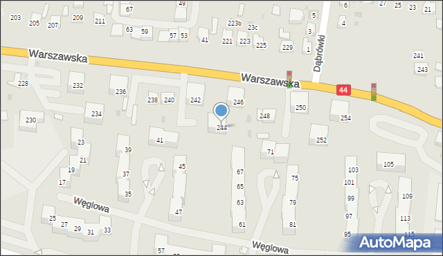 Bieruń, Warszawska, 244, mapa Bieruń