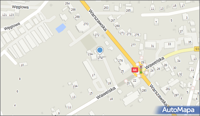 Bieruń, Warszawska, 274, mapa Bieruń