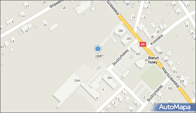 Bieruń, Warszawska, 288B, mapa Bieruń