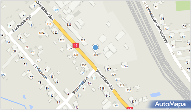 Bieruń, Warszawska, 325, mapa Bieruń