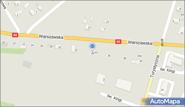 Bieruń, Warszawska, 34, mapa Bieruń