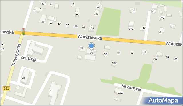 Bieruń, Warszawska, 50, mapa Bieruń