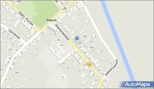 Bieżuń, Warszawska, 13, mapa Bieżuń