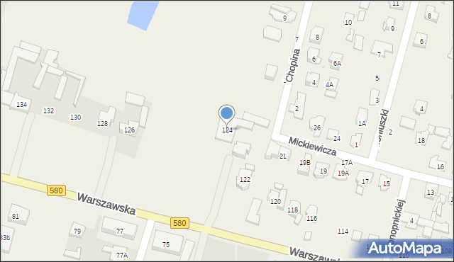 Blizne Jasińskiego, Warszawska, 124, mapa Blizne Jasińskiego