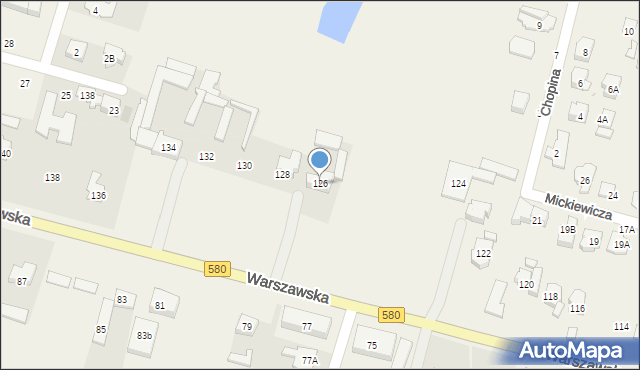Blizne Jasińskiego, Warszawska, 126, mapa Blizne Jasińskiego