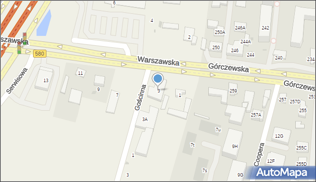 Blizne Łaszczyńskiego, Warszawska, 3, mapa Blizne Łaszczyńskiego