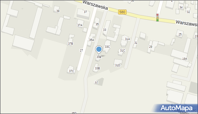 Blizne Łaszczyńskiego, Warszawska, 33a, mapa Blizne Łaszczyńskiego