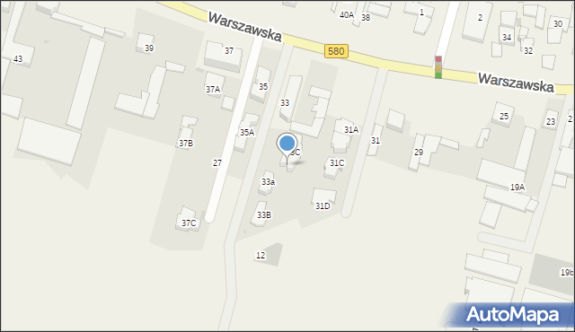 Blizne Łaszczyńskiego, Warszawska, 33D, mapa Blizne Łaszczyńskiego