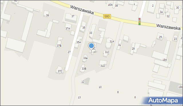 Blizne Łaszczyńskiego, Warszawska, 33D, mapa Blizne Łaszczyńskiego