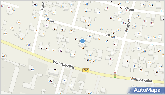 Blizne Łaszczyńskiego, Warszawska, 42, mapa Blizne Łaszczyńskiego