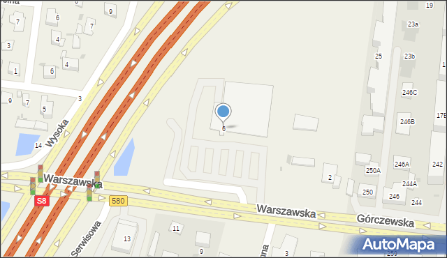 Blizne Łaszczyńskiego, Warszawska, 6, mapa Blizne Łaszczyńskiego