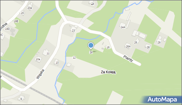 Bliżyn, Wąska, 14, mapa Bliżyn