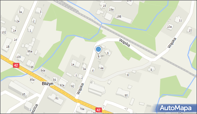 Bliżyn, Wąska, 5, mapa Bliżyn