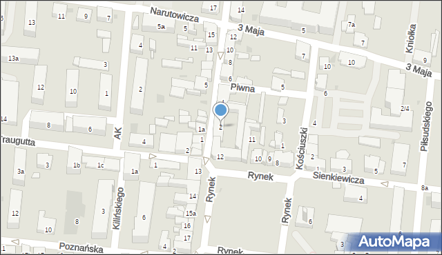 Błonie, Warszawska, 2, mapa Błonie