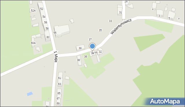 Boguszów-Gorce, Waryńskiego Ludwika, 34, mapa Boguszów-Gorce