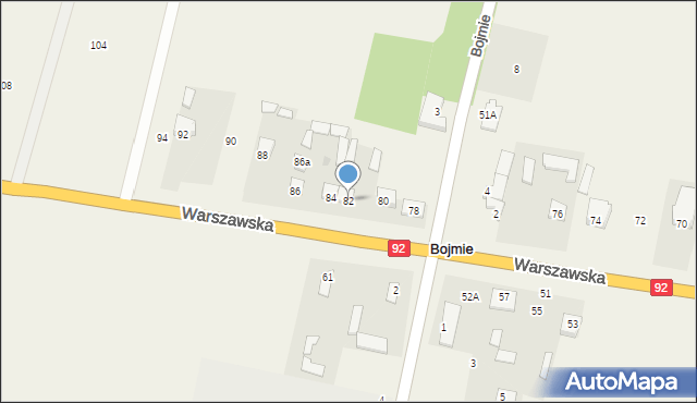 Bojmie, Warszawska, 82, mapa Bojmie