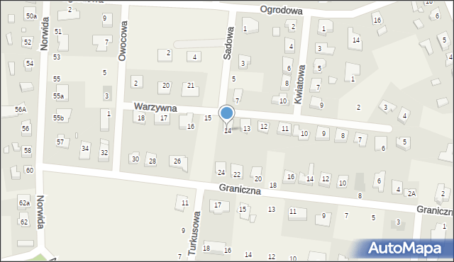Bolechowo-Osiedle, Warzywna, 14, mapa Bolechowo-Osiedle