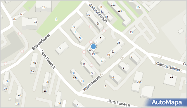 Bolesławiec, Wańkowicza Melchiora, 13, mapa Bolesławca